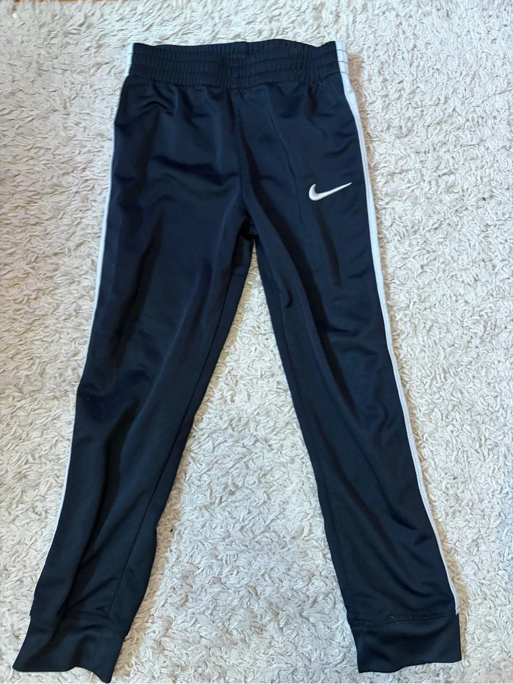 Nike Black Joggers with White Side Stripe and Swoosh
